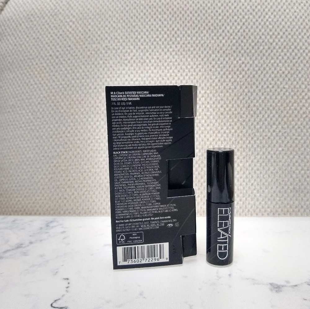 MAC Stack Elevated Black Mascara Mini Travel Size .1 Oz